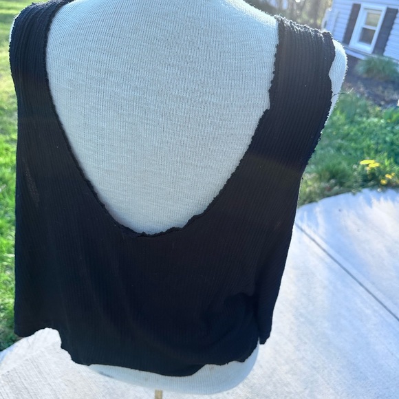 Free People Oversized Black Tank Top - Picture 2 of 3